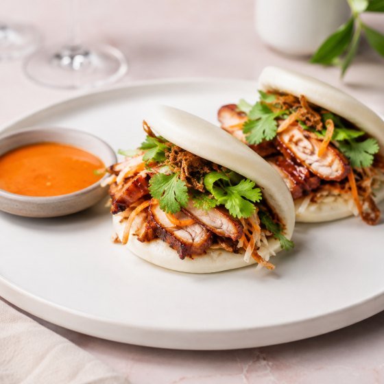 Bao buns with grilled pork